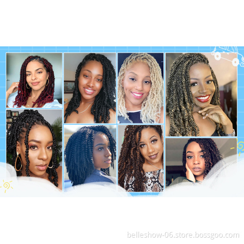 Hot sell  8' 60stands  wholesale crochet braid fiber spring twist curly spring curl hair crochet braid spring twist hair
